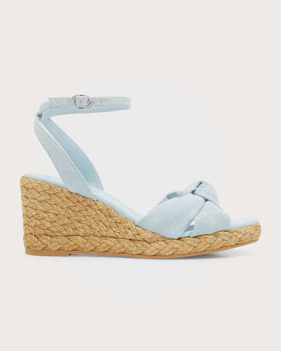 Playa Knot Denim Wedge Espadrilles